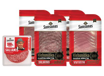 Pjaustytiems SAMSONO rūkytiems ir vytintiems mėsos gaminiams*