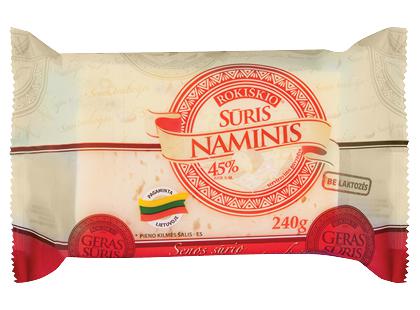 Fermentinis ROKIŠKIO NAMINIS sūris*, 45 % rieb. s. m., 240 g