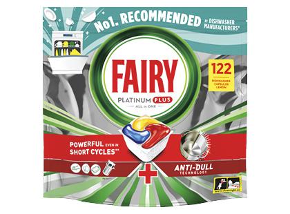 Automatinių indaplovių kapsulės FAIRY PLATINUM PLUS LEMON*, 1 pak. (122 vnt.)