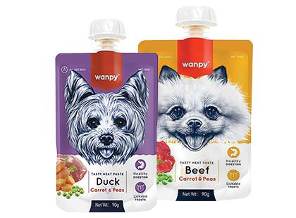 Mėsos pasta šunims WANPY *, 2 rūšių, 90 g
