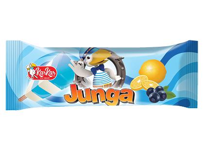 Mėlynių ir citrinų skonio valgomieji ledai ant pagaliuko JUNGA*, 75 ml