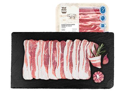 Šviežia plonai pjaustyta kiaulienos šoninė WELL DONE*, 300 g