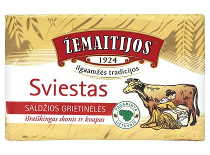 Saldžios grietinėlės ŽEMAITIJOS sviestas*, 82 % rieb., 200 g