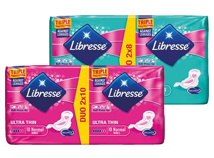 Higieniniai paketai LIBRESSE ULTRA, 2 rūšių, 1 pak. (16–20 vnt.)