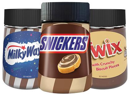 Tepamasis kremas SNICKERS; MILKY WAY; TWIX*, 3 rūšių, 350 g