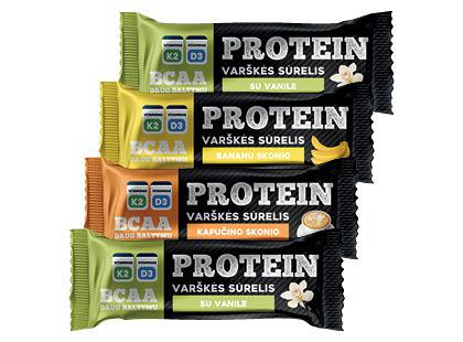 Glaistytas varškės sūrelis PROTEIN, 3 rūšių, 12,5–14 % rieb., 2 vnt. × 40 g