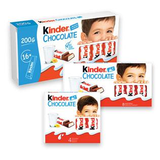 KINDER šokoladams (3 rūšių), 50 g, 100 g, 200 g