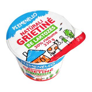 PIEMENĖLIO natūr.grietinė be laktozės, 30% rieb., 330 g