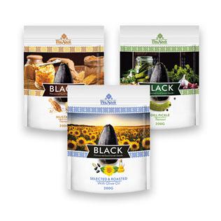 Juodosios saulėgrąžos su skoniais VKUSNAK BLACK (3 rūšių), 200 g