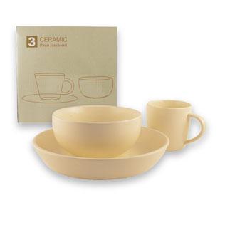 Rinkinys: puodelis, lėkštė ir dubenėlis, art. ZPX22349, 1 rink.