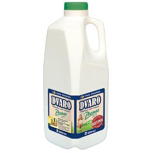 DVARO pienas, 2,5 % rieb., 2 l