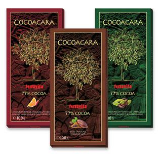 Prekė: Juodasis šokoladas COCOACARA 77% (3 rūšių), 100 g
