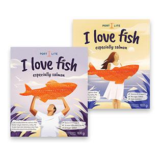 Lašišų filė PORT LITE I LOVE FISH (2 rūšių), 100 g