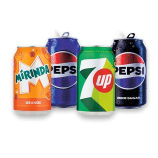 Gaz. gėrimas PEPSI COLA, 7 UP, MIRINDA, PEPSI MAX, 0,33 l