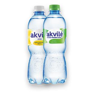 Gazuotas mineralinis arba stalo vanduo AKVILĖ (2 rūšių), 0,5 l