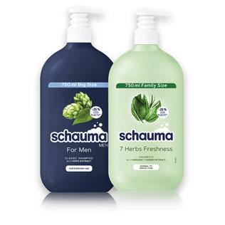 Šampūnas SCHAUMA 7 HERBS arba FOR MEN, 750 ml