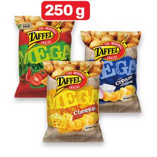 Prekė: Bulvių traškučiai TAFFEL MEGA (3 rūšių), 250 g