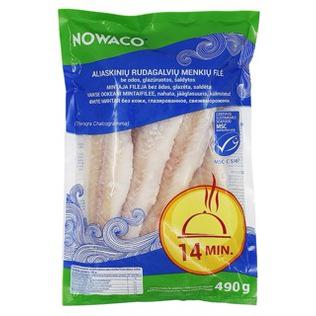 Šald. aliaskinių rudagalvių menkių filė be odos NOWACO, 490 g