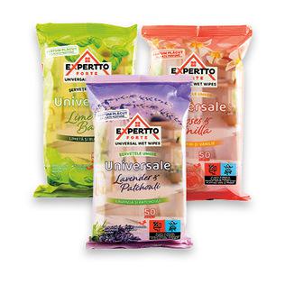 Drėgnos servetėlės EXPERTTO FORTE, 3 rūšių, 50 vnt./pak.