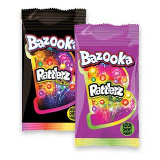 Kramt. saldainiai BAZOOKA RATTLERZ (2 rūšių), 40 g