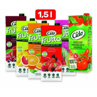 Sultims, nektarams ir sulčių gėrimams CIDO FRUTTO (6 rūšių), 1,5 l