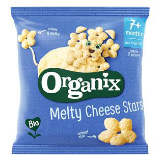 ORGANIX EKO užkandis žvaigždutės su sūriu, nuo 7 mėn., 20 g/ pak.