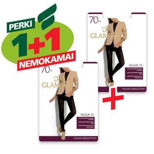 Mot.pėdklenės GLAMOUR VELOUR NERO 70 DEN, 1 vnt.