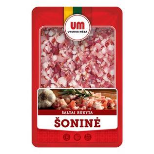 Šaltai rūkyta kiaul. šoninė kubeliais, 200 g