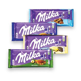 Šokoladas MILKA (5 rūšių), 90 g, 1,99 100 g,