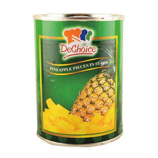 Konservuoti ananasų gabaliukai sirupe DE CHOICE, 565 g