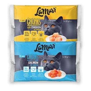 Konservuotas kačių ėdalas LA MURR, 2 rūšių, 400 g