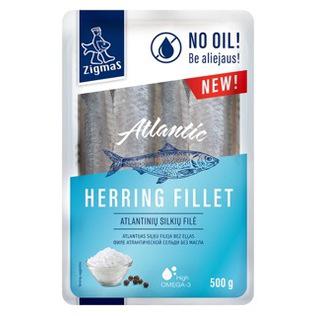 Atlantinių silkių filė be aliejaus ZIGMAS, 500 g