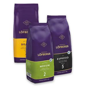 Prekė: Kavos pupelės LOFBERGS MEDIUM ROAST, ESPRESSO arba BRAZIL, 1 kg