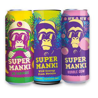 Gaiv. energ. gėrimo sk. gėrimas SUPER MANKI, 3 rūšių, 0,33 l