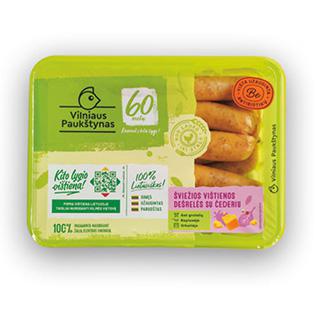 Šv. vištienos dešrelės su čederiu, 400 g/pak.