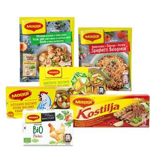 Sultiniams MAGGI ir patiekalų ruošiniams MAGGI IDEA... (įv. rūšių)