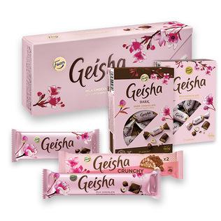 Saldainiams ir pien. šokoladui ir batonėl. GEISHA (6 rūšių), 37-270 g