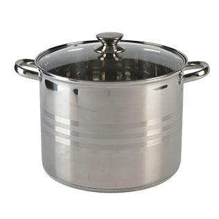 Nerūdijančio plieno puodas su stiklin. dangčiu LIVING, 16,2 l, 1 vnt.