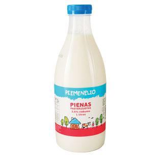 PIEMENĖLIO pienas, 3,5% rieb., 1 l, butelis