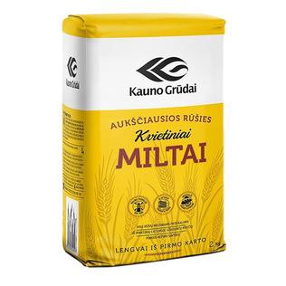 Kvietiniai miltai 550D KAUNO GRŪDAI, a. r., 2 kg