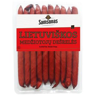 Prekė: Karštai rūkytos LIETUVIŠKOS MEDŽIOTOJŲ dešrelės, 530 g