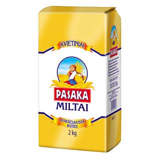 Kvietiniai miltai PASAKA 550D, 2 kg