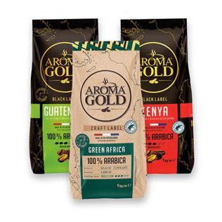 Prekė: Kavos pupelės AROMA GOLD BLACK LABEL GUATEMALA, KENYA arba GREEN AFRICA, 1 kg