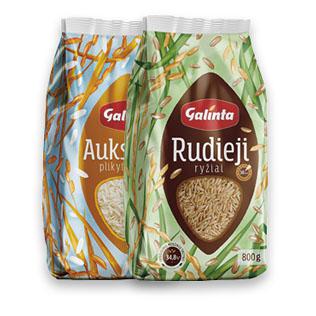 Ryžiai GALINTA AUKSINIAI IR RUDIEJI (2 rūšių), 800 g