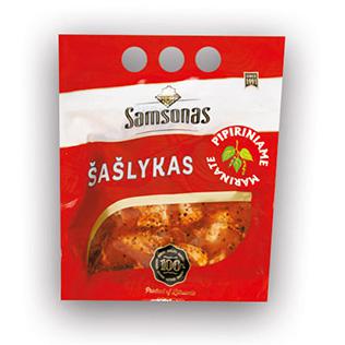 Marin. kiaulienos šašlykas PIPIRINIAME marinate, 800 g/pak.