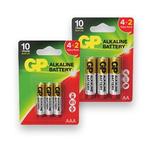 Elementai GP,LR6, AA arba LR3 AAA, 4+2 vnt./pak.