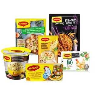 Sultiniams, sriuboms, makaronams MAGGI ir patiekalų ruošiniams MAGGI IDEA... (įv. rūšių)