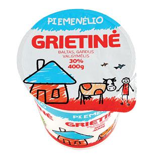 PIEMENĖLIO grietinė, 30% rieb., 400 g