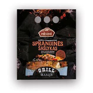 Sausai marinuotas PIKANTIŠKAS sprandinės šašlykas GRILL MANIJA, 1 kg/pak.