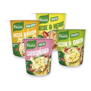 Prekė: Greitai paruošiami makar. (3 rūšių) arba bulvių košė KNORR, 55 g, 58 g, 59 g, 71 g